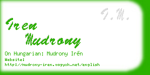 iren mudrony business card